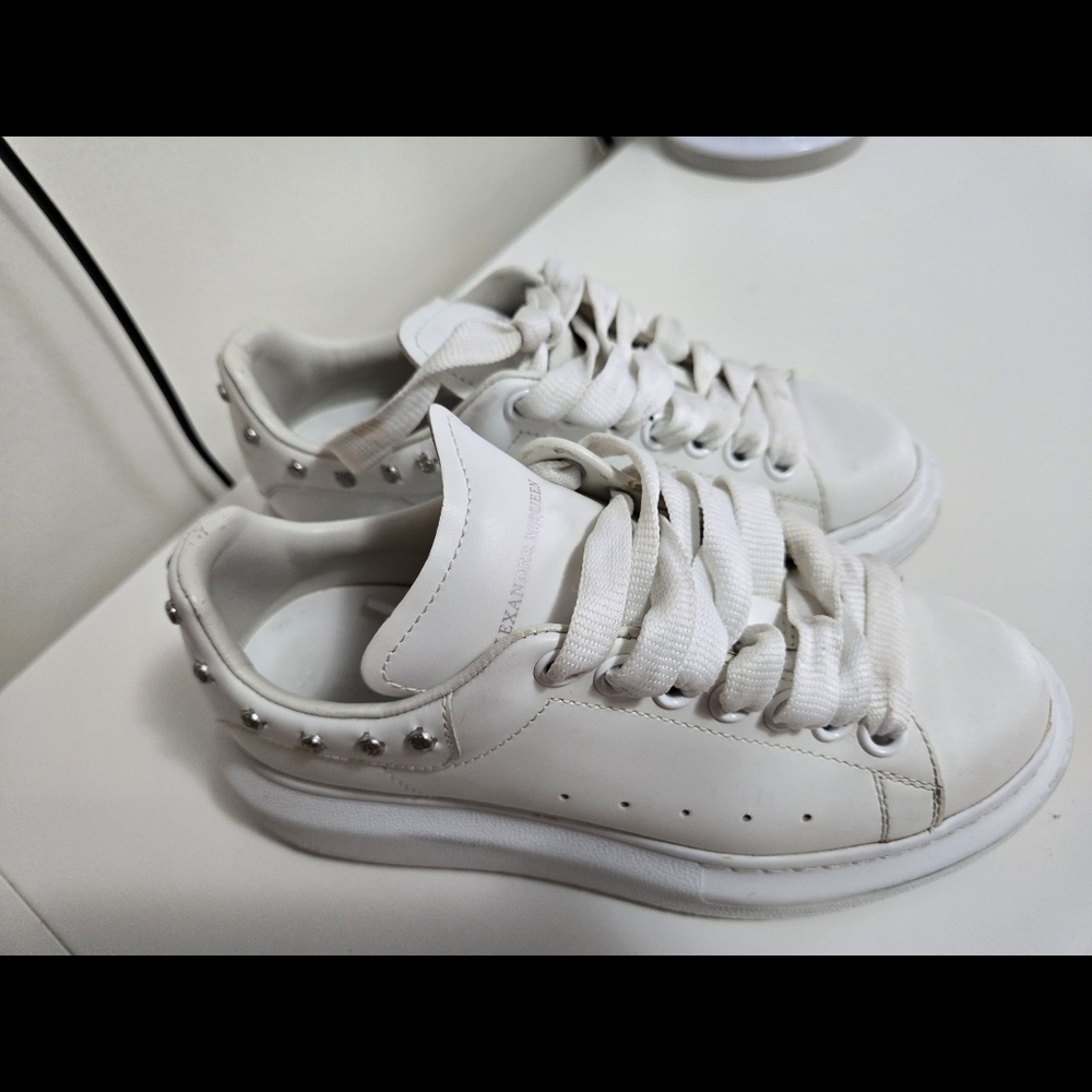 Alexander McQueen White Sneakers with Silver Accents